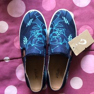 Olu Kai Pehuea Print trench blue/stormy blue